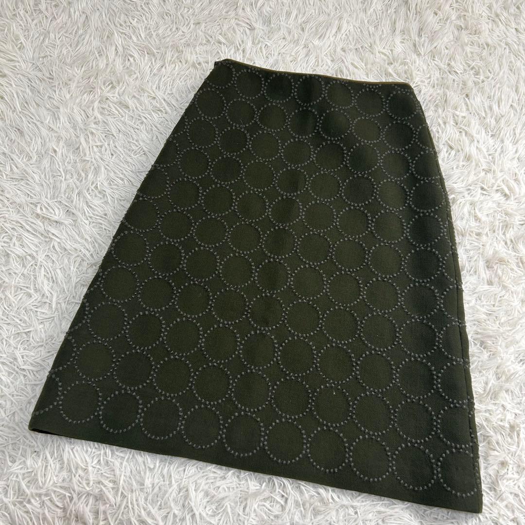 美品✨ミナペルホネン タンバリン 刺繍 スカート 36 ウール ナイロン