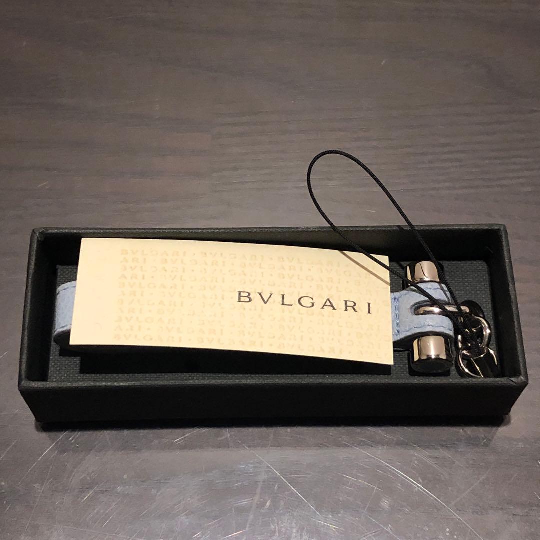 BVLGARI ストラップ レザー ライトブルー 新品 タグ