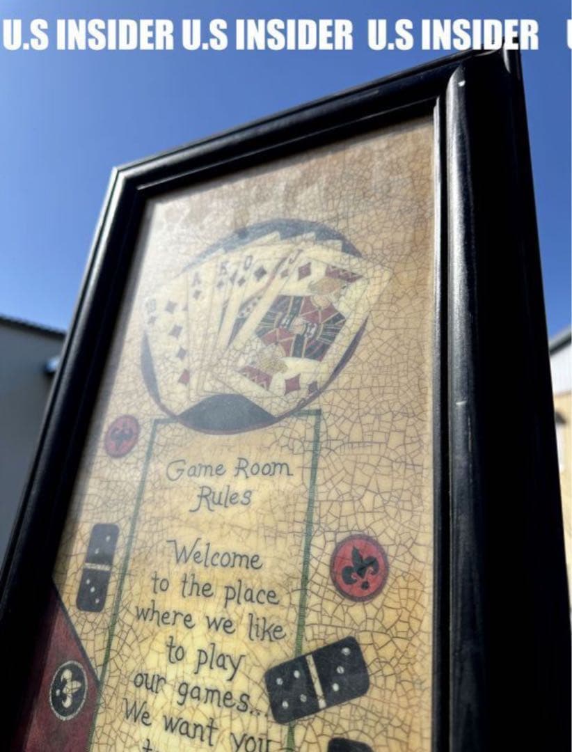 トランプ、ダイス / ゲーム・ルーム・ルール■壁掛け額入りディスプレイ