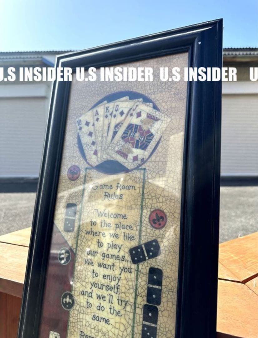 トランプ、ダイス / ゲーム・ルーム・ルール■壁掛け額入りディスプレイ