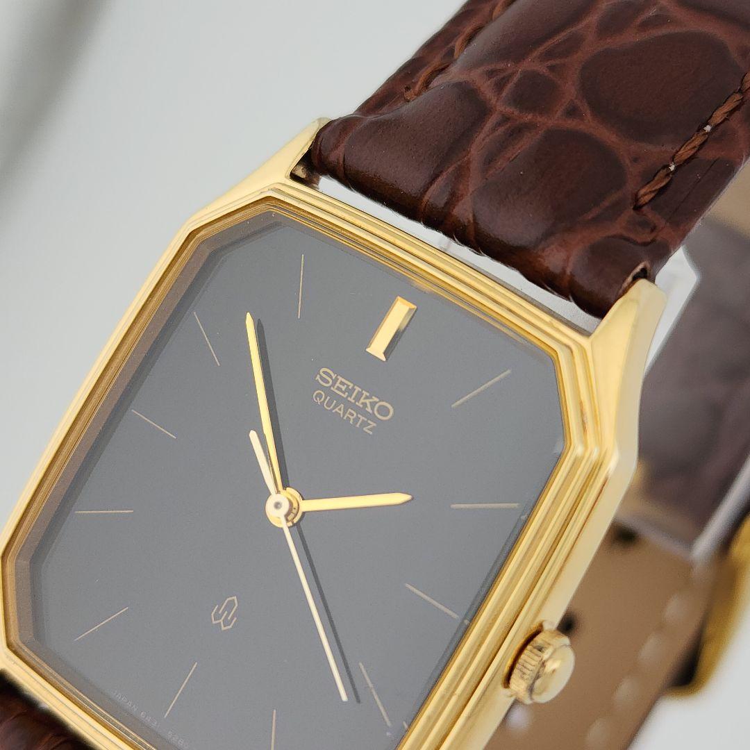 希少【新品電池】 SEIKO メンズ 腕時計 オクタゴン ゴールド 新品ベルト