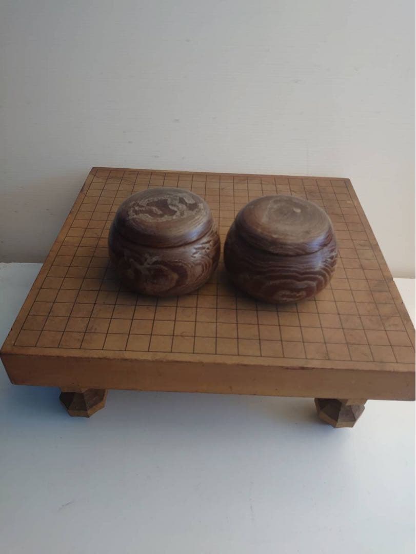 碁盤、碁石（白•黒）セット　脚付