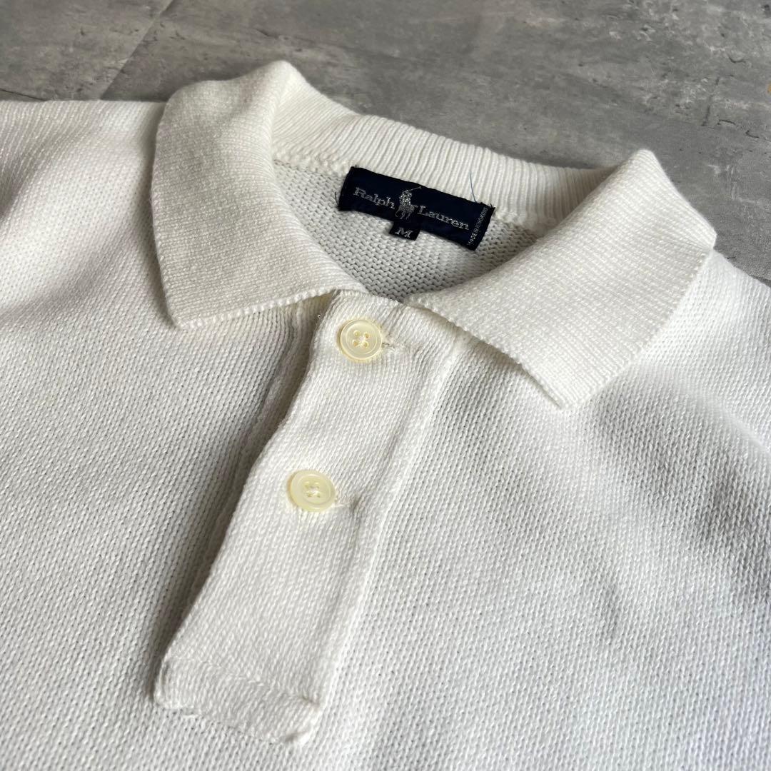 Ralph Lauren　ラルフローレン　サマーニット　ポロシャツ　刺繍ロゴ　M