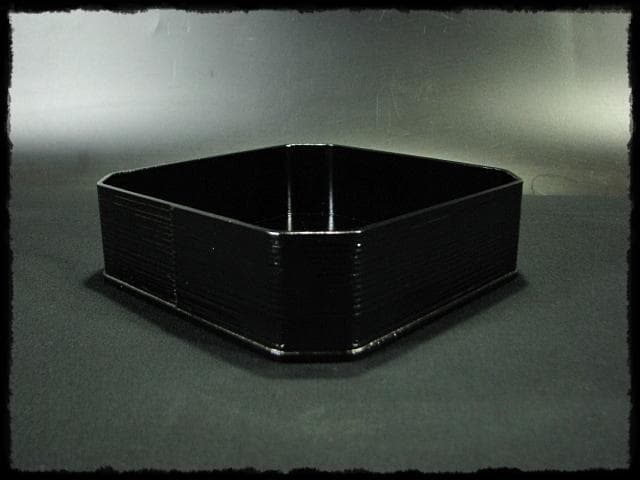 一閑 黒 縁高 片木目 平安 昭斎 渕高重 茶道具 主菓子 菓子器 f200