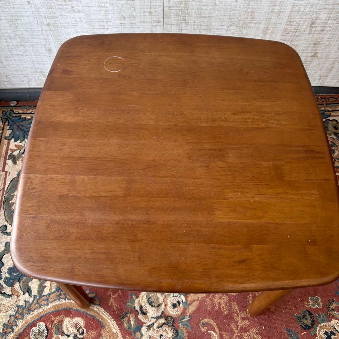 昭和レトロ カリモク 木製ダイニングテーブル 正方形 ビンテージ ヴィンテージ