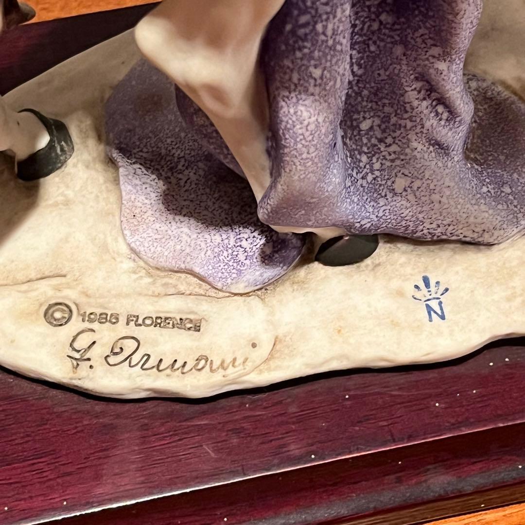 ジョゼッペアルマーニ 騎乗する女性 馬 白馬 陶器 人形 置物