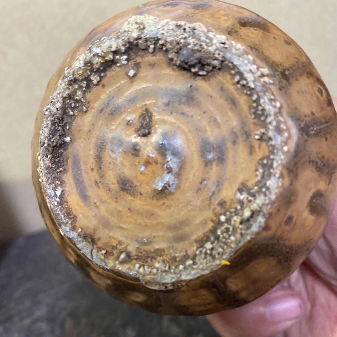 黒釉李朝油壺　木箱付き