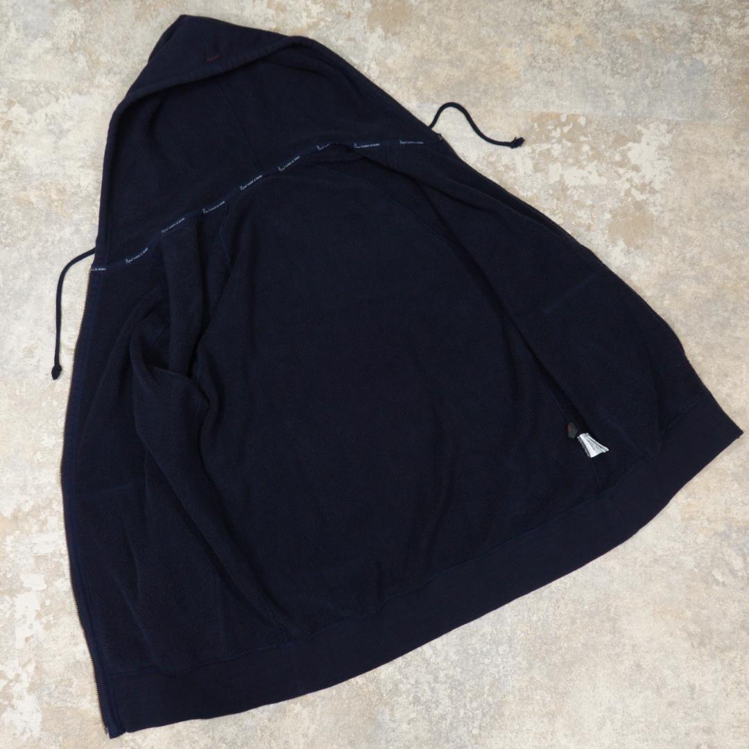 papas 日本製 スウェットジップパーカー L ネイビー ロゴ ワッペン