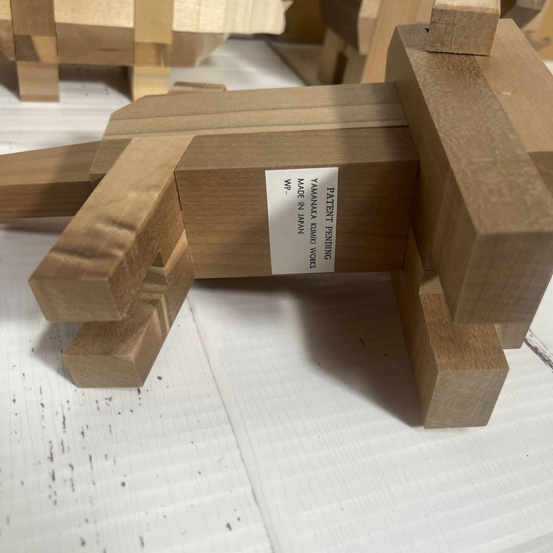 山中組木 yamanaka kumiki 動物セット ブタ カバ ゾウ ライオン