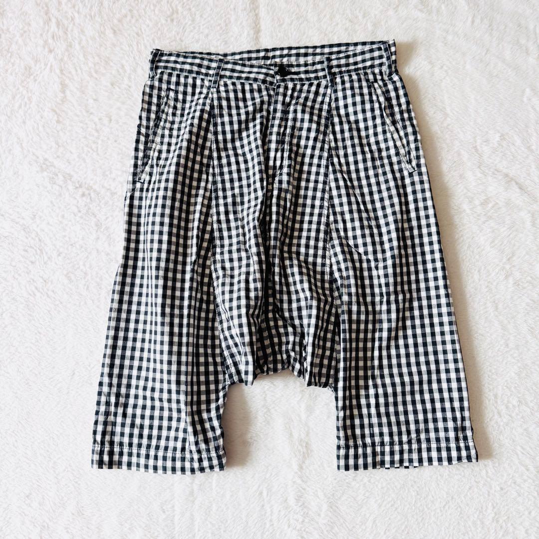 【AD2008】 ブラックコムデギャルソン サルエルパンツ ギンガムチェック S