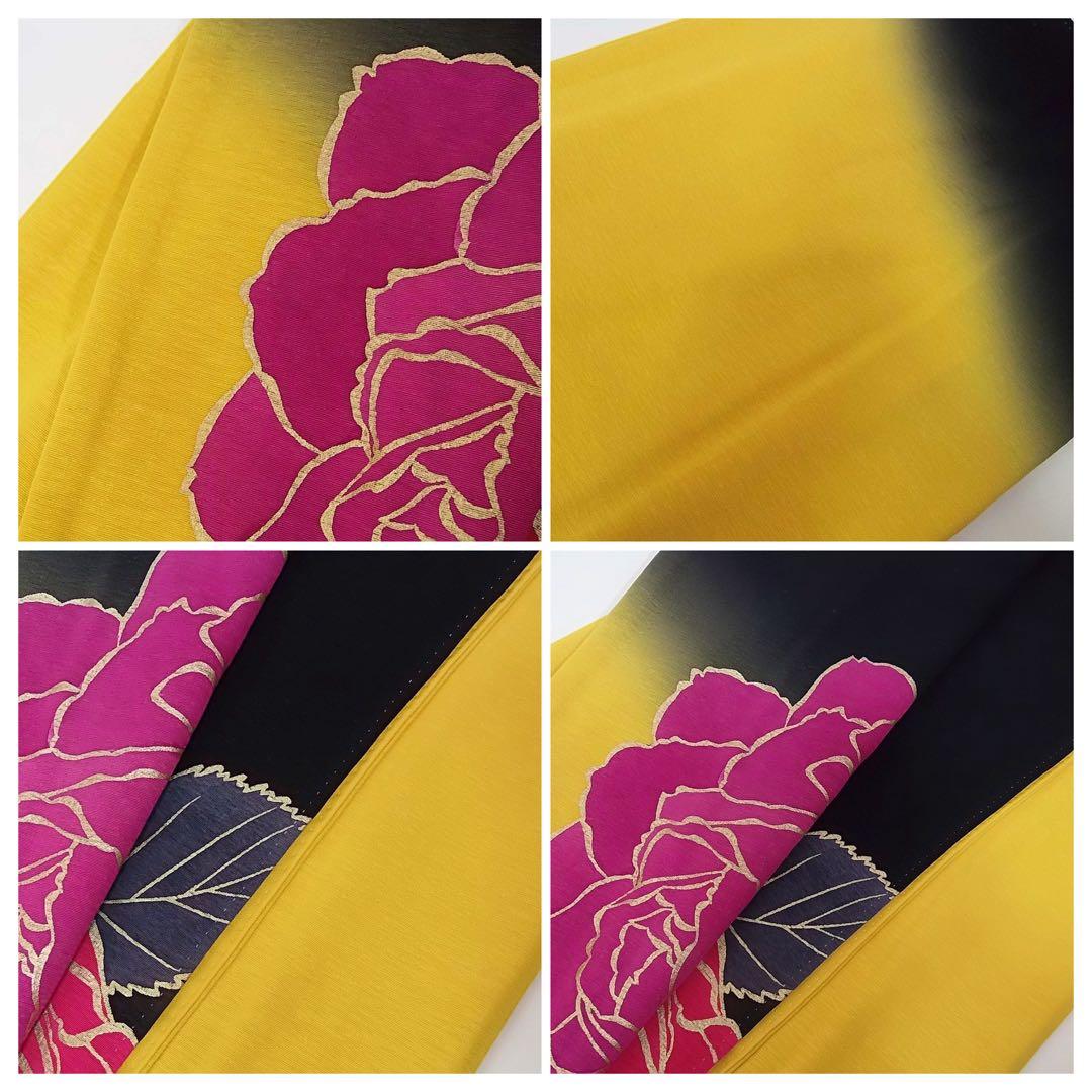 作家物・草野一騎 薔薇咲き誇る振袖×大胆アート構図／イエロー地×華麗