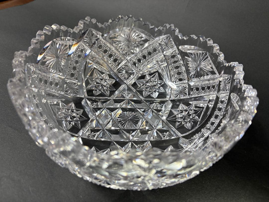 作者不詳クリスタルガラスギヤマン細密文様鉢 - メルカリ