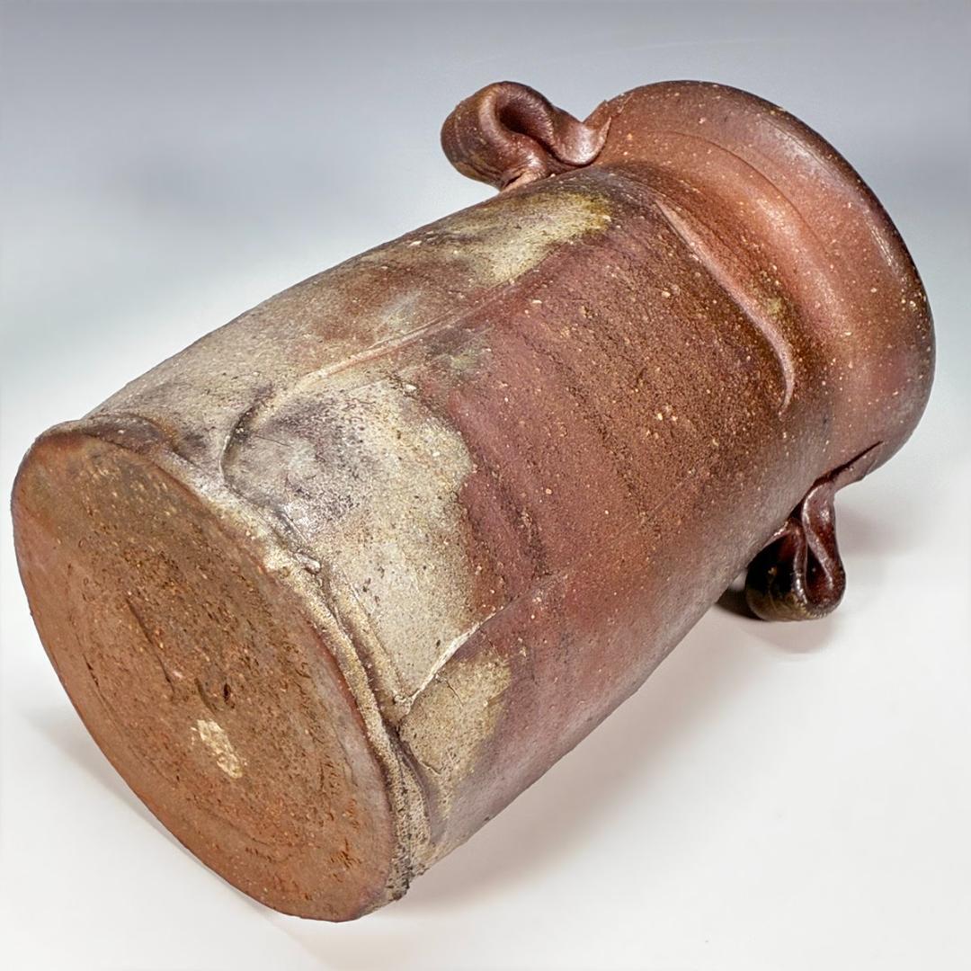 □備前焼 斉藤隆 作 花入 共箱あり 師：伊勢崎淳