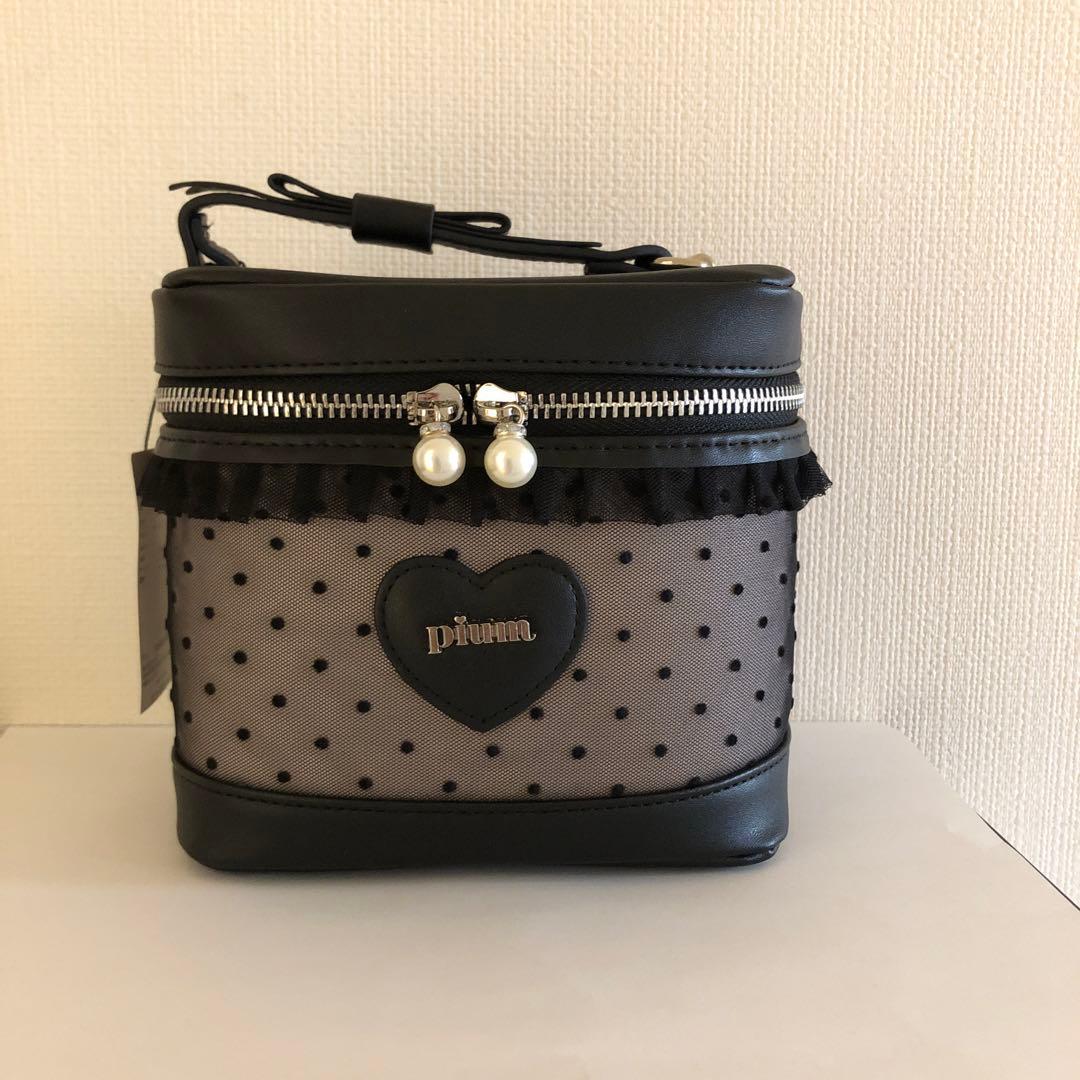 pium ハートドットチュールバニティ ブラック×ピンク 新品未開封 ぴうむ