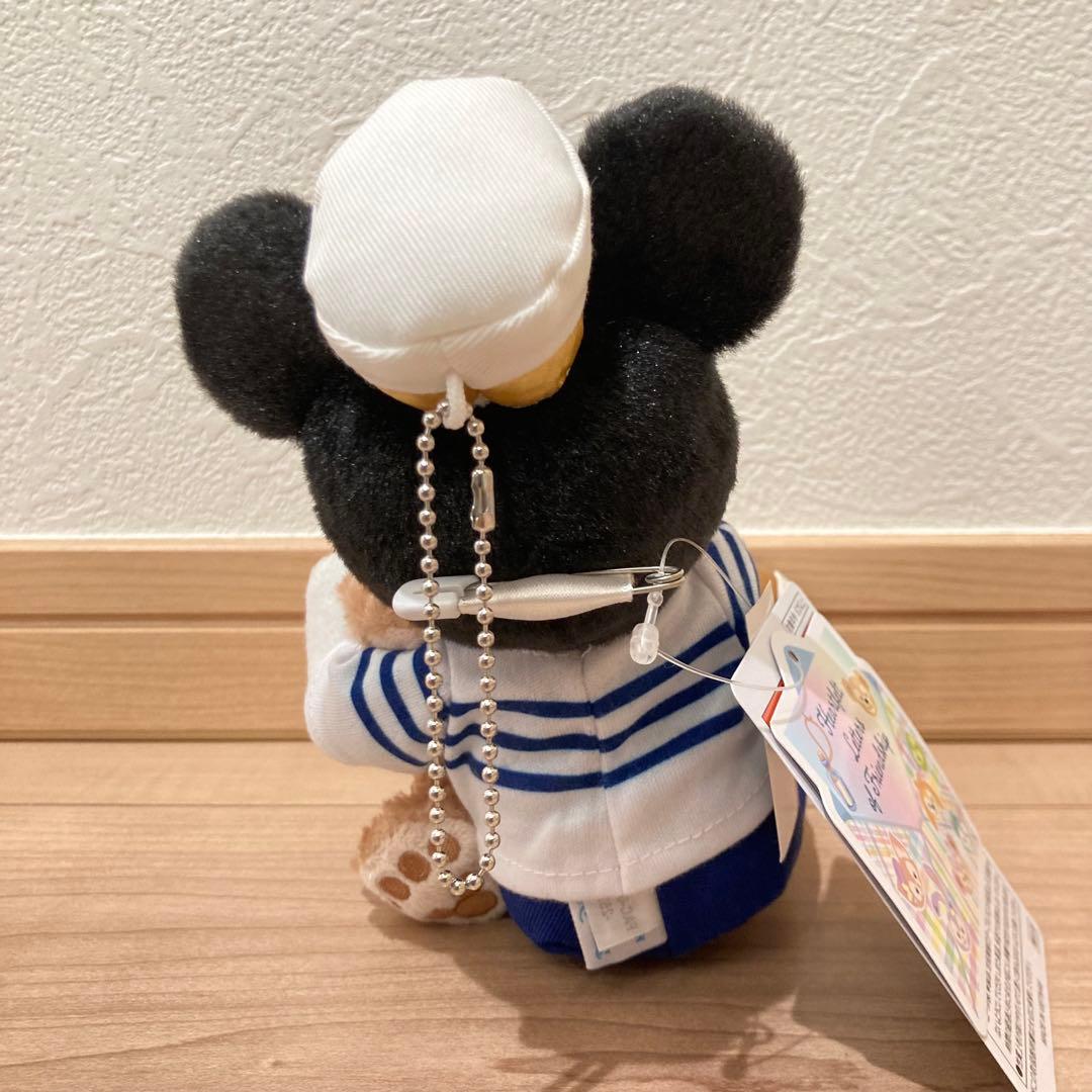 ミッキー ダッフィー ぬいぐるみバッジ ハートフェルトレターズオブ