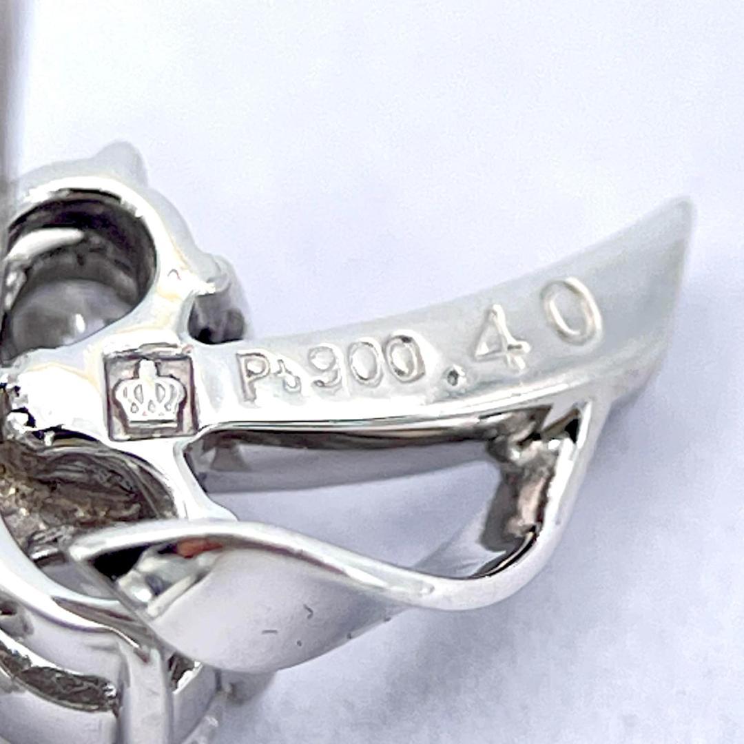 美品 ロイヤルアッシャー ダイヤ 0.40ct ブローチ K18 Pt900 金