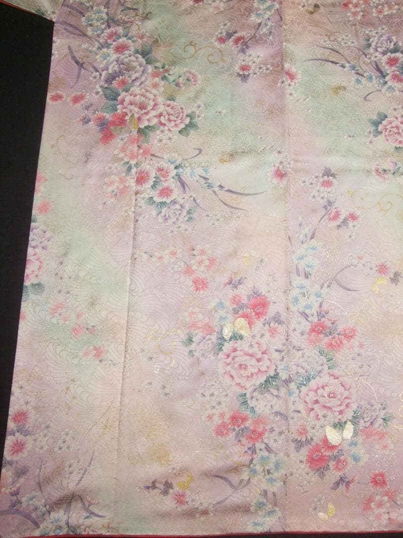 くすみパステル/唐草とブーケと蝶々/金彩銀彩/振袖フルセット m70