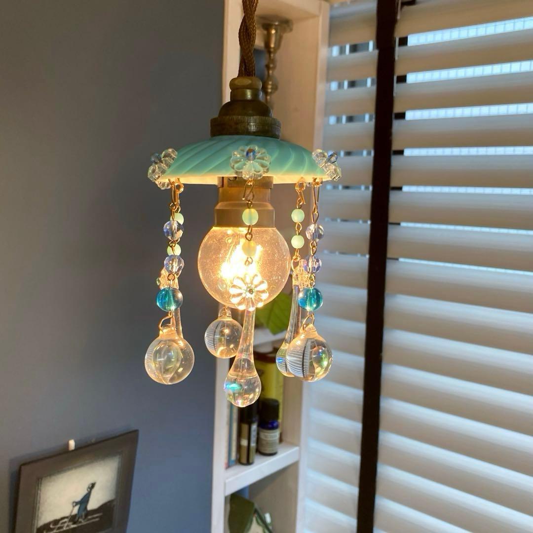 ミニシャンデリア 19世紀 フランス オパールセント アンティーク 超