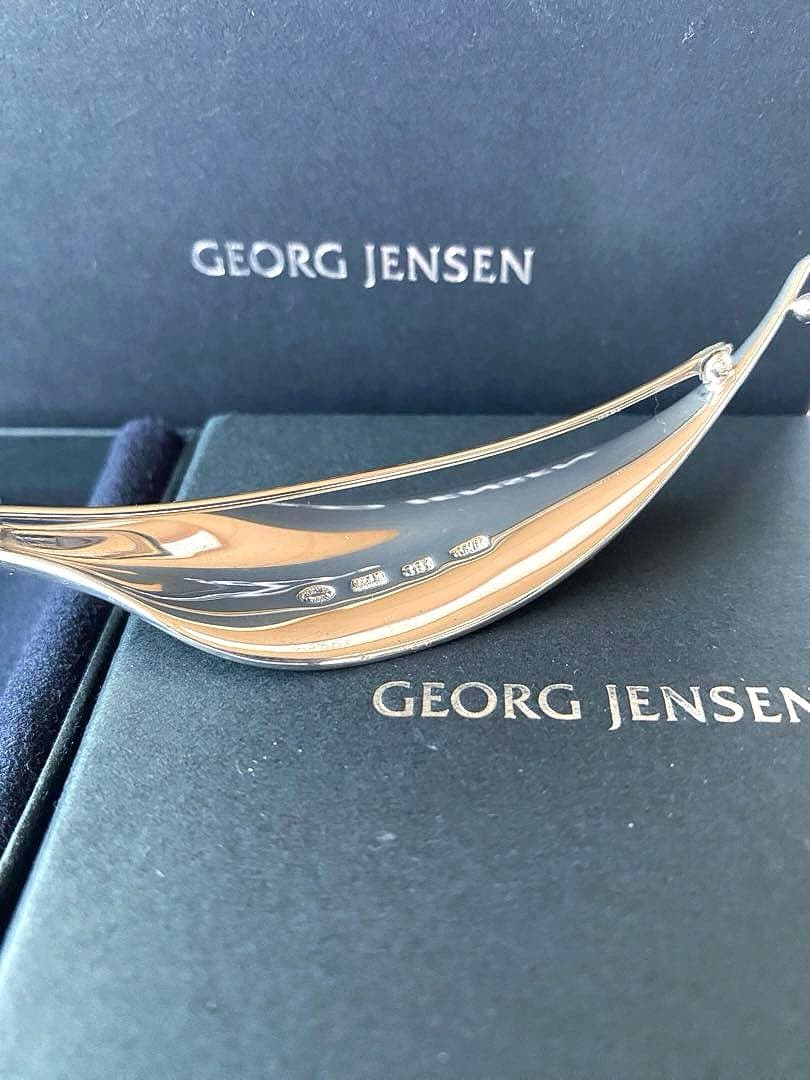 極美品GeorgJensenプリュム羽ジョージジェンセンブローチ391TORUN
