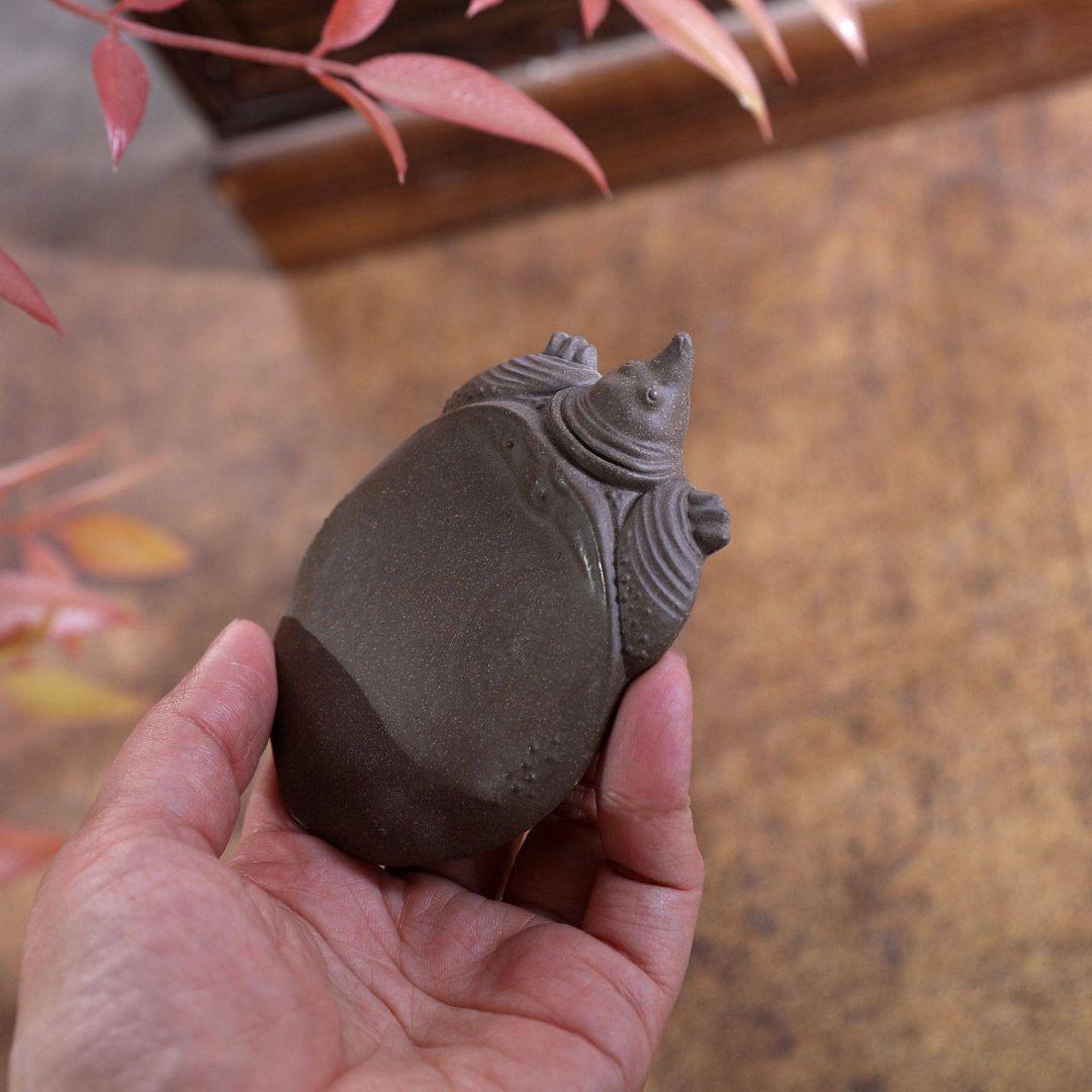 小甲魚 茶寵 茶玩 置物 卓上 茶道 彫刻 美術品 美術品