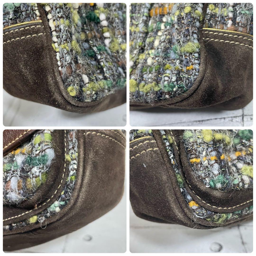 希少　COACH コーチ　ツイード×レザー ショルダーバッグ ワンショルダー