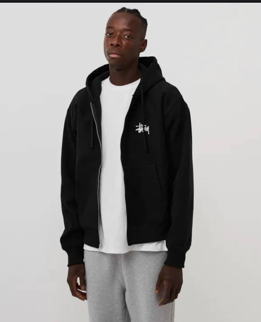 STUSSY BASIC ZIP HOODIE/ジップパーカー L ステューシー