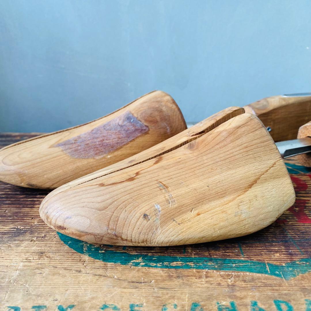 USA vintage】シューモールド インテリア 靴 木製ベビーシューモールド