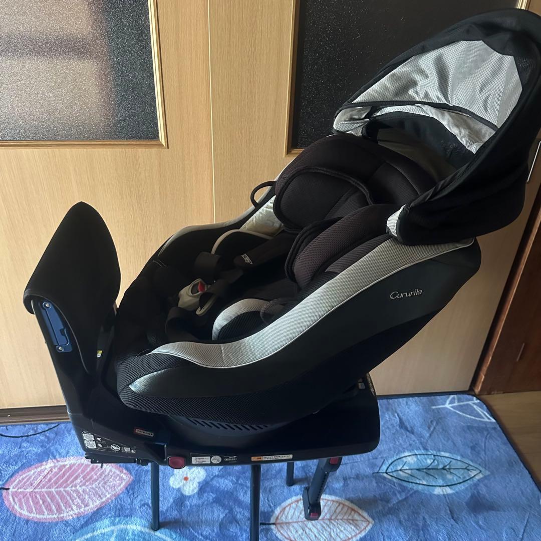 【美品】アップリカ　クルリラ　ISOFIX　回転式　ブラック
