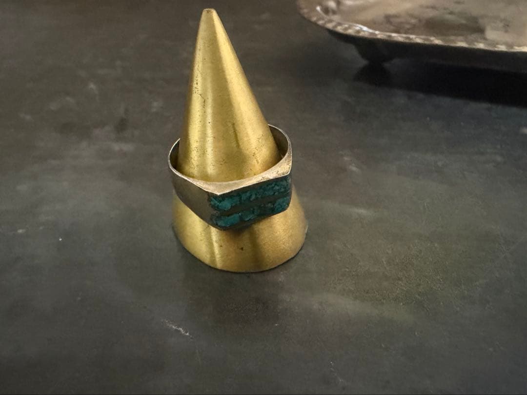 希少　メキシコ　ヴィンテージ　リング　アンティーク　インレイ　ターコイズ　925