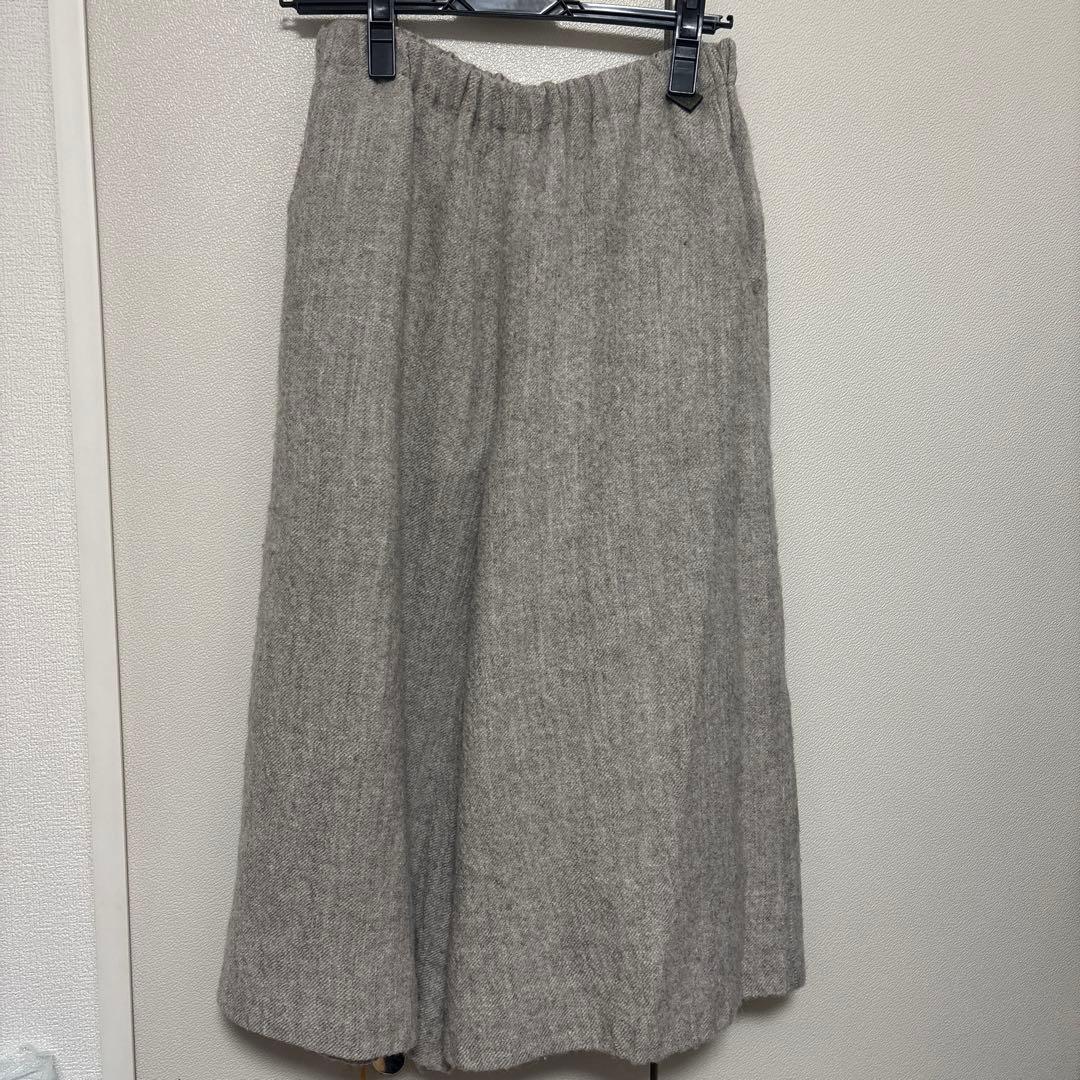 中川政七商店　ウール麻ツイードのロングキュロット　アイボリー