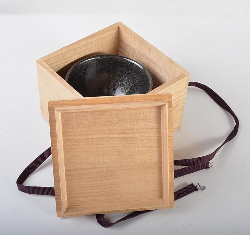 中国 宋代 建窯 窯変 油滴天目茶碗 桐箱付 M R4617