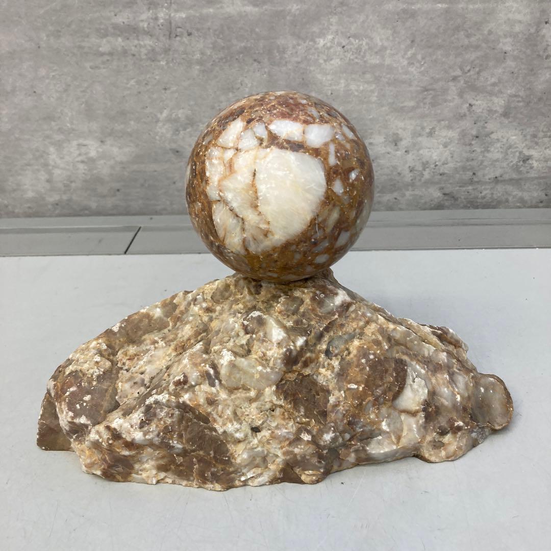 天然石 大理石 台座付き 球体 置物 インテリア装飾品 オブジェ