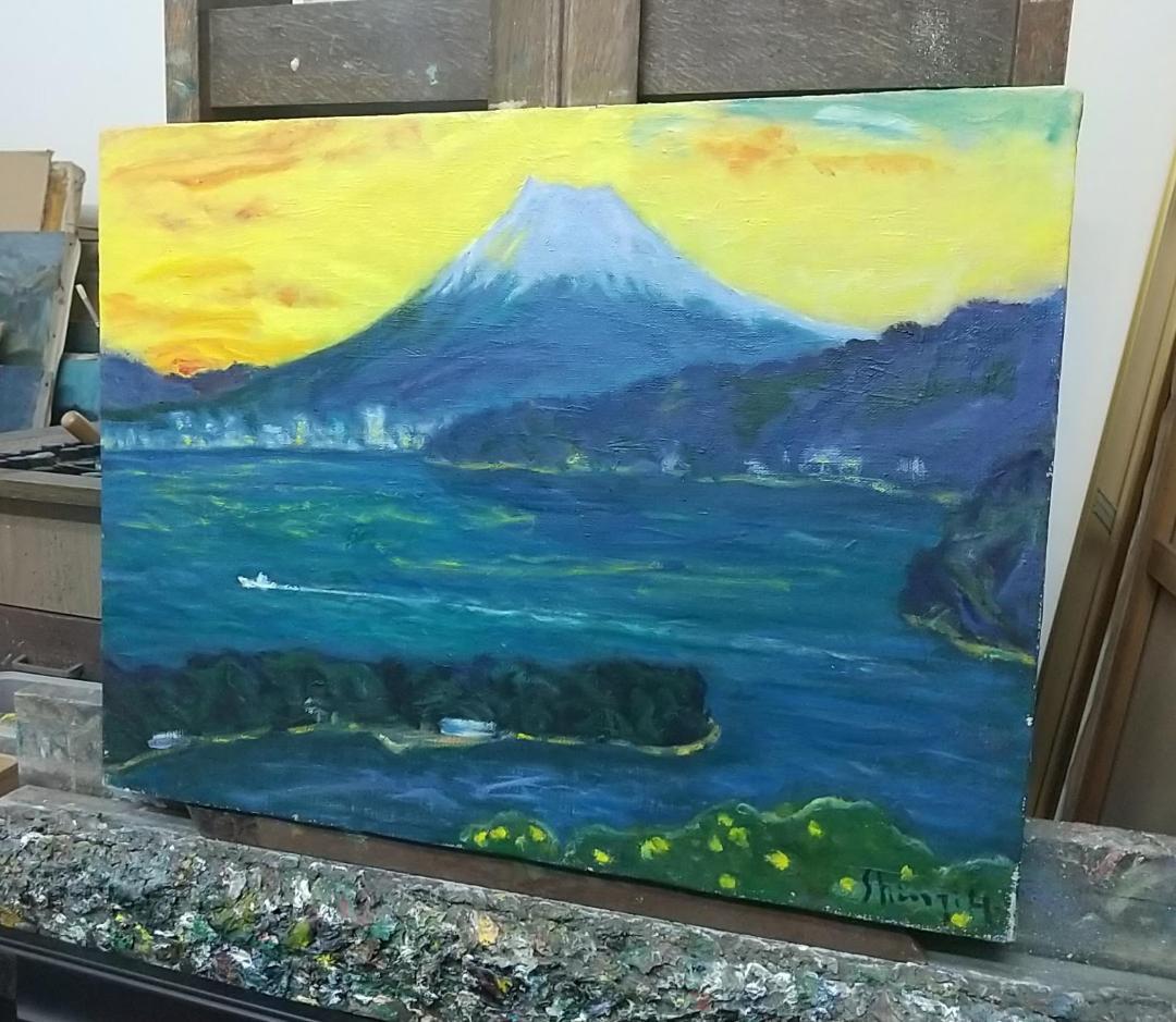 「戸田村風景」P10 絵画 油絵 油彩画 風景画 富士山