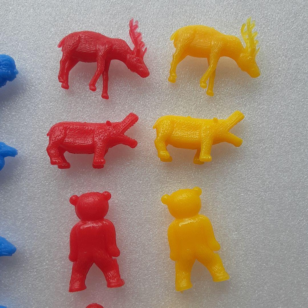 食玩 コリス フエラムネ おまけ おもちゃばこ 豆動物 赤・黄・青 22点