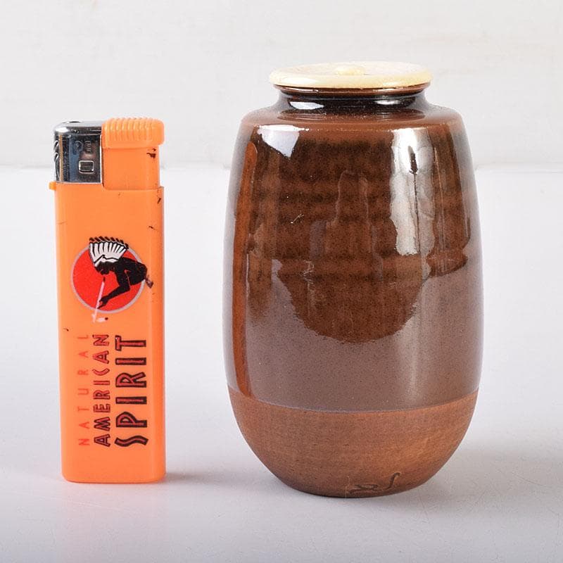 茶道具瀬戸肩衝茶入袱紗付共箱V6907