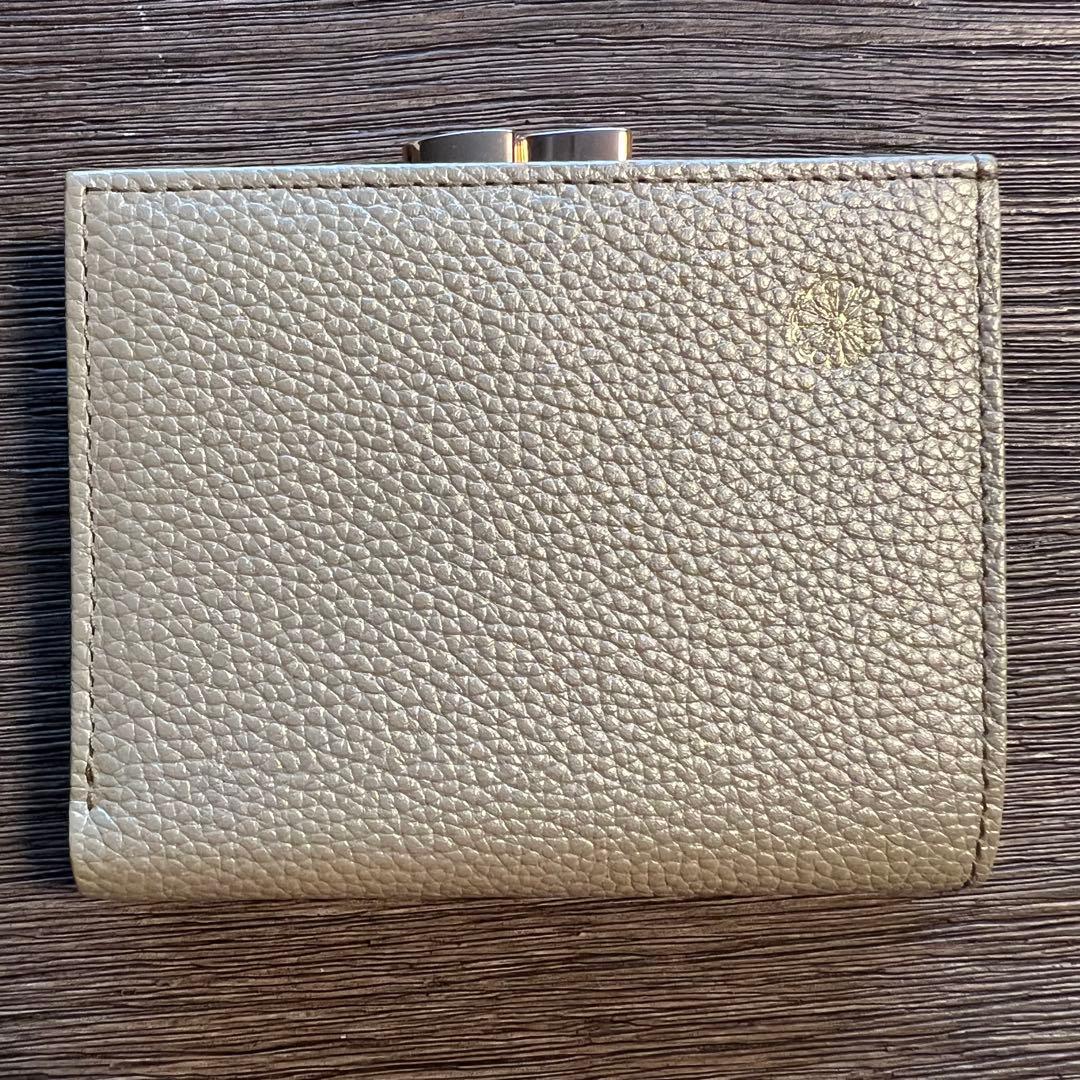 皇居売店 シャンパンゴールド レザー 二つ折り財布 金 皇居 財布