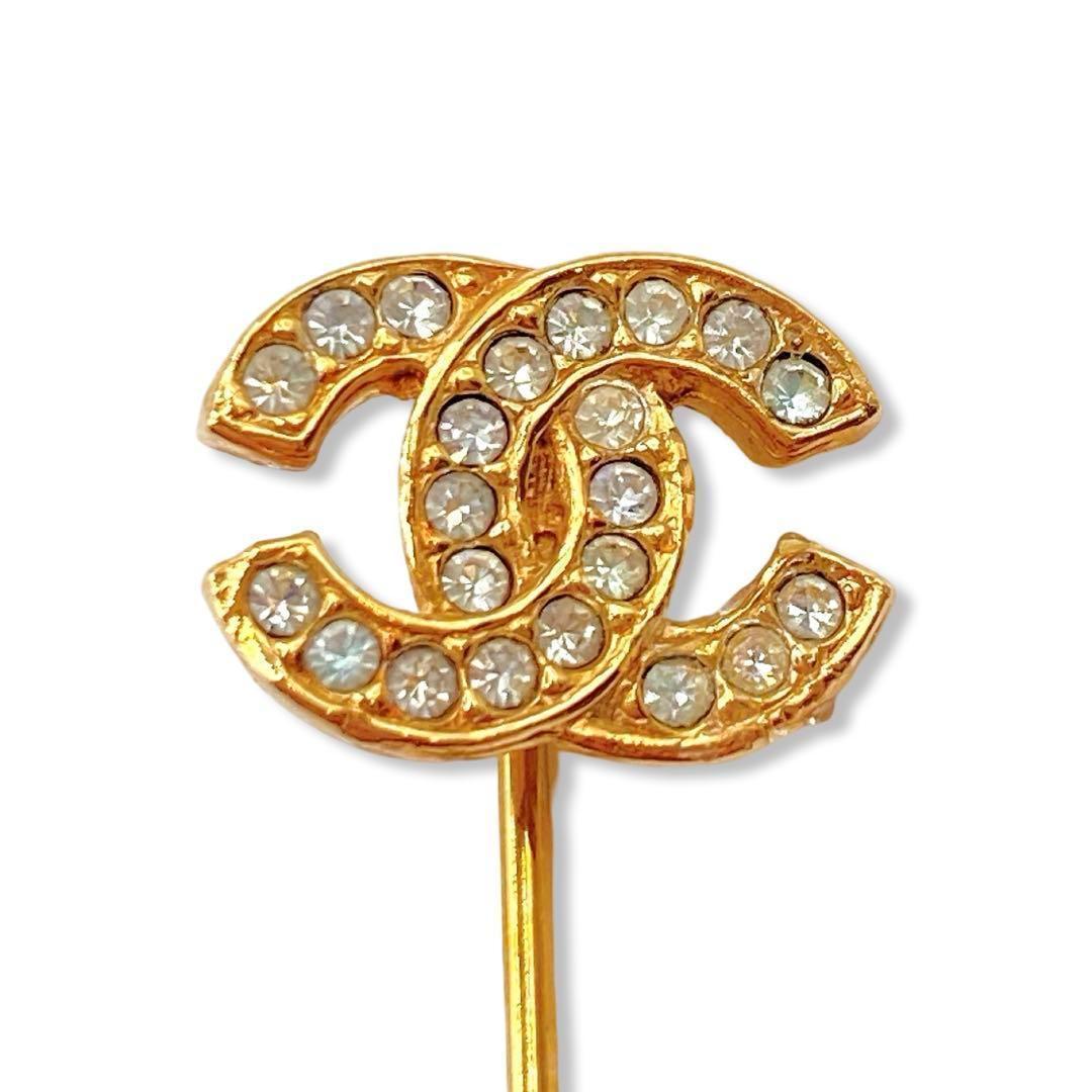 シャネル ココマーク ラインストーン ピンブローチ ヴィンテージ