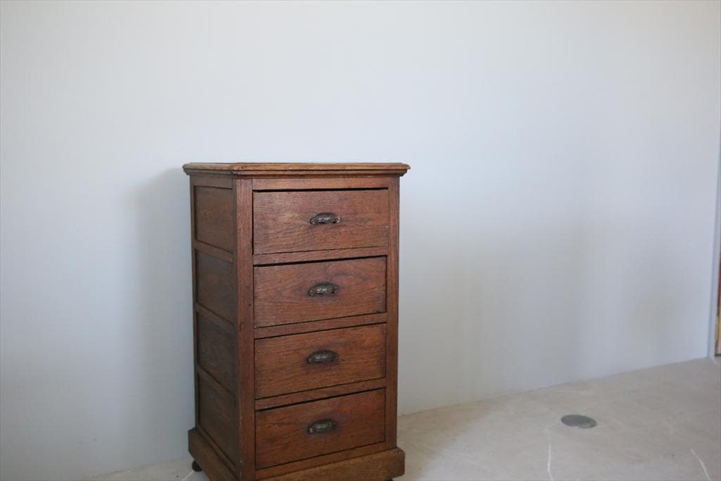 フランスアンティーク木製4杯ドロワー/チェスト/タンス/キャビネット82-128