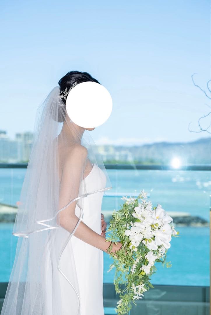 ウェディングベール　サテンパイピング