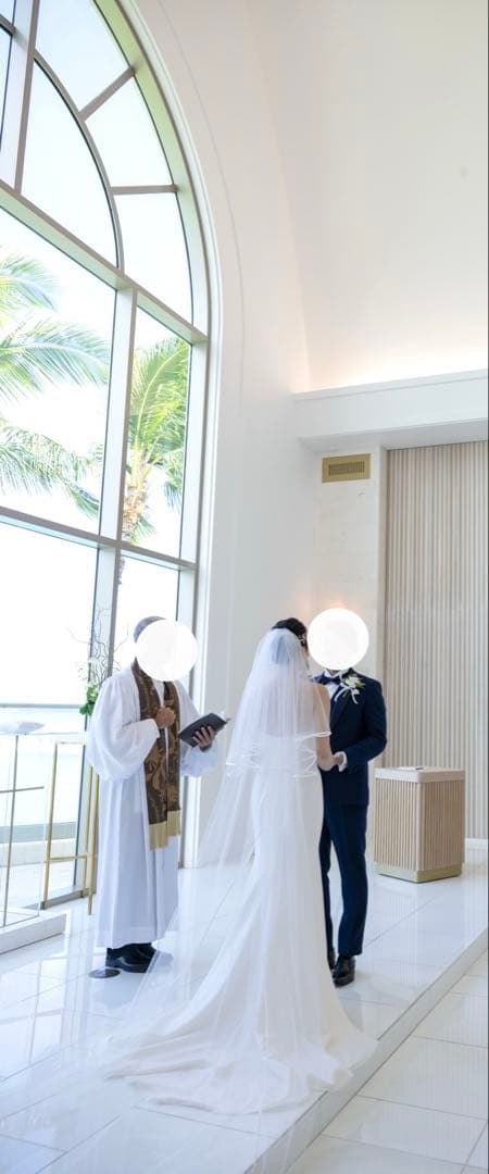 ウェディングベール　サテンパイピング