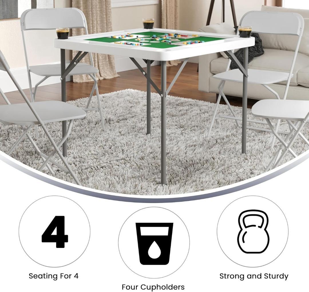 Flash Furniture Silas 折り畳みゲームテーブル グリーン表面