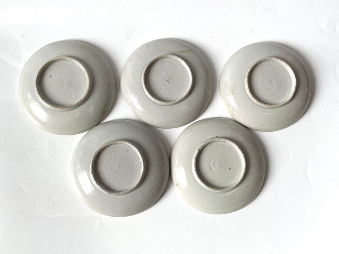 アンティーク 骨董 くらわんか 色絵 宝珠文様 小皿 銘々皿 5枚 波佐見焼