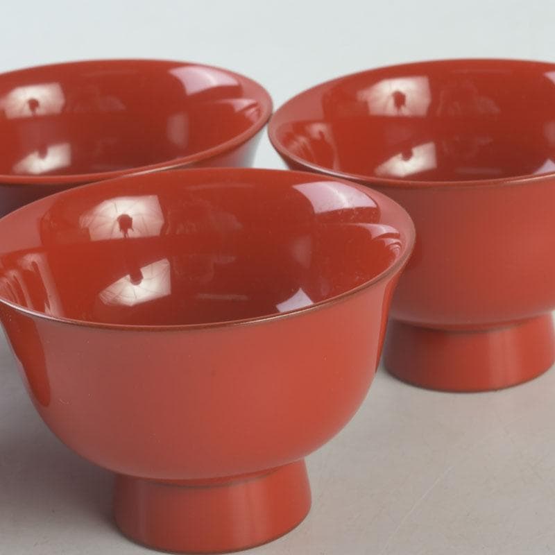 和食器 茶懐石 輪島塗 輪島屋本店謹製 朱塗魚蒔絵 盃 五客