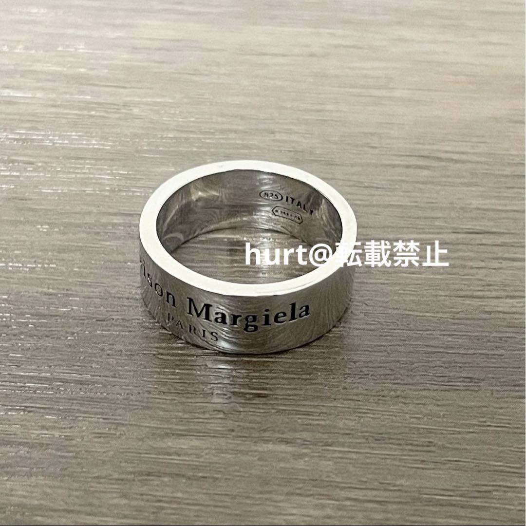 【新品外箱あり】メゾンマルジェラ ワイド ロゴ リング 22号相当 幅8mm