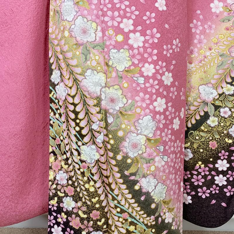 509z42☆かわいい！振袖 銀通し 辻が花絞り染 地紋☆美品 成人式 結婚