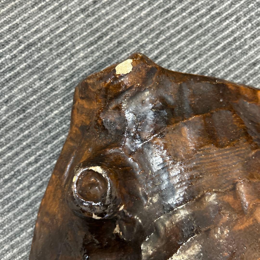 骨董品　大きなアワビの陶磁器