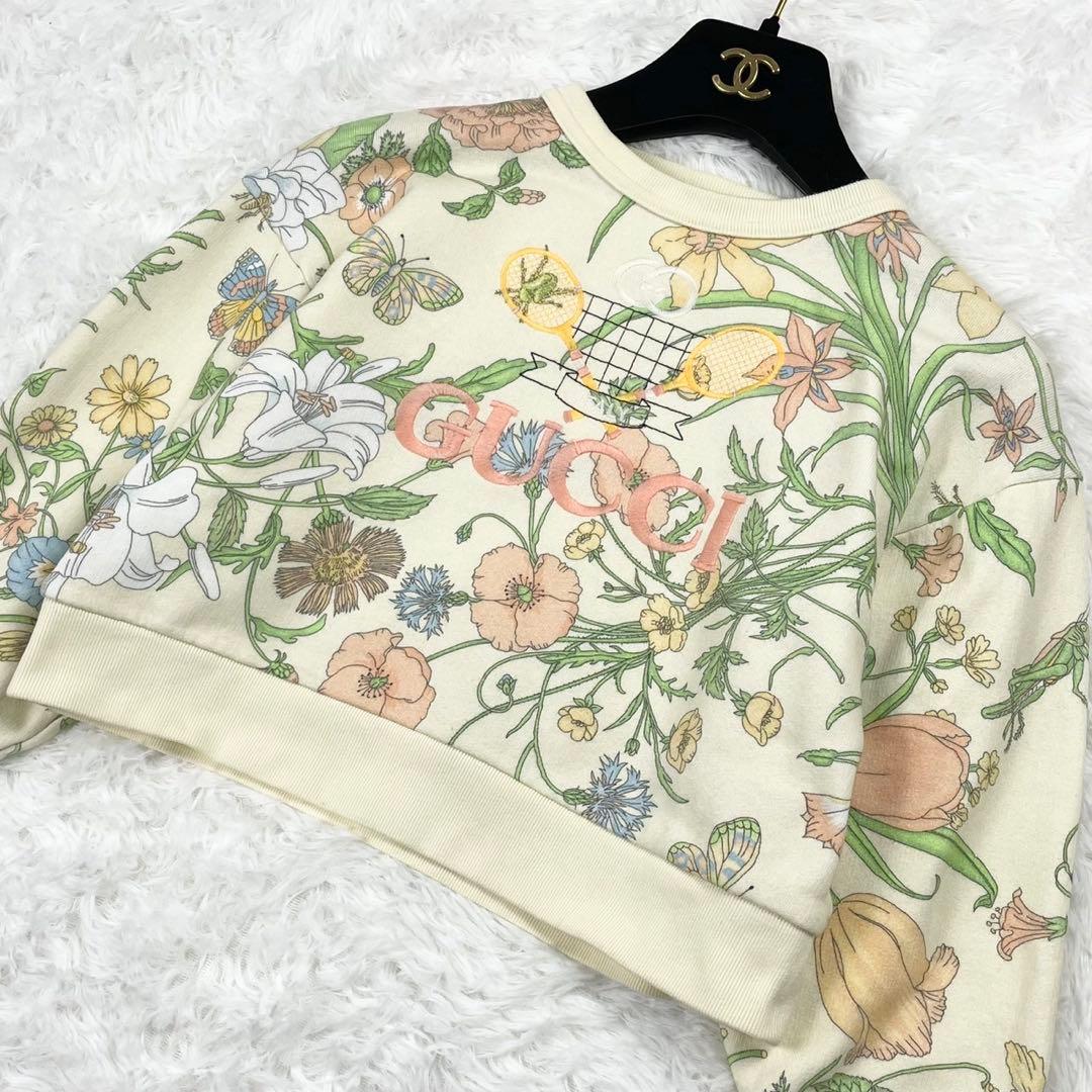 GUCCI グッチ キッズトレーナー 刺繍 GG フラワー テニス柄 サイズ6