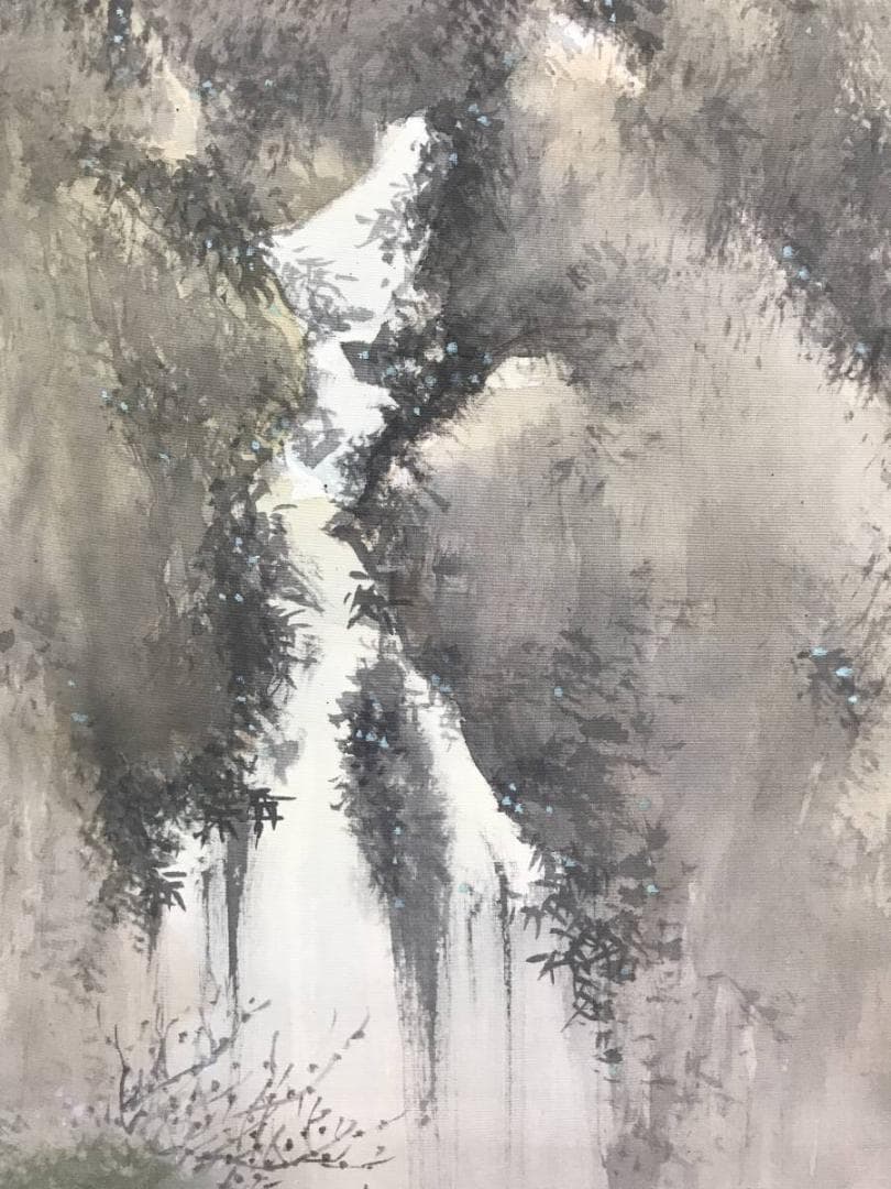 真作/奥谷秋石/蓬莱山図/祝事山水図/山水図/掛軸/名家伝来/AD-987