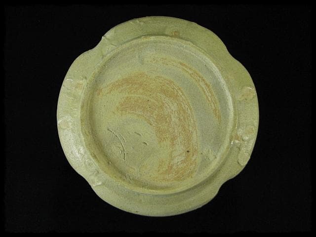 珍品！黄瀬戸織部 林 英仁 一重口 水指 茶道具 四方桟 共箱 上位