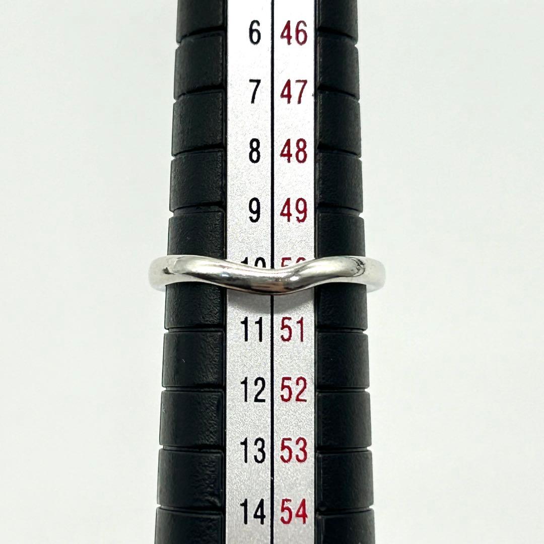 美品　ティファニー　カーブド　バンド　リング　10号　シルバー